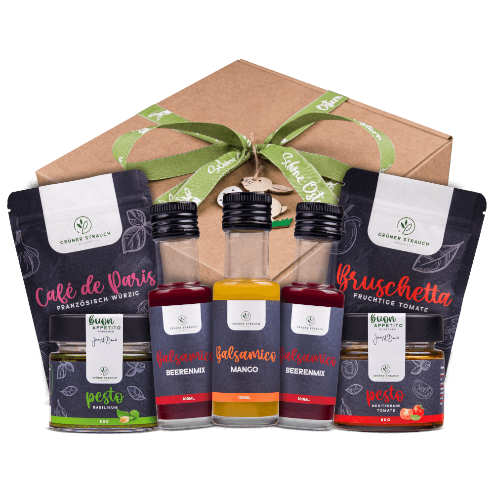 Ostergeschenk - Pesto, Gewürze, Frucht-Balsamico